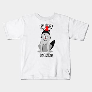 Husky On Watch Kids T-Shirt